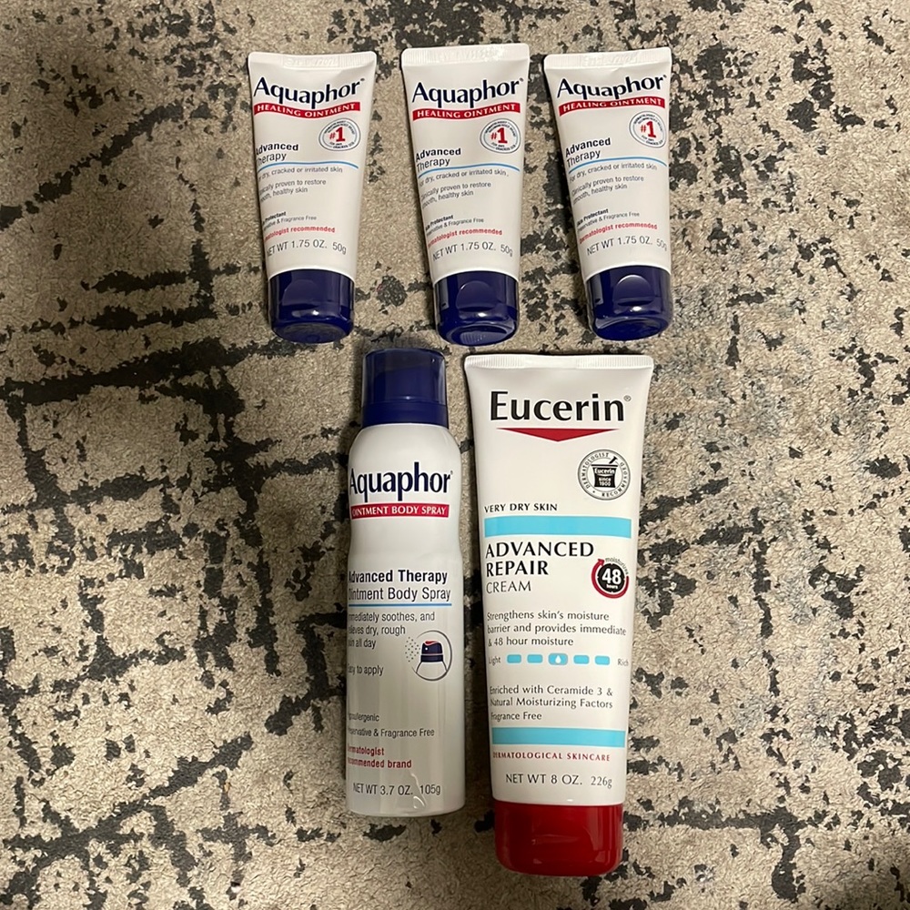 Aquaphor and moisturizer